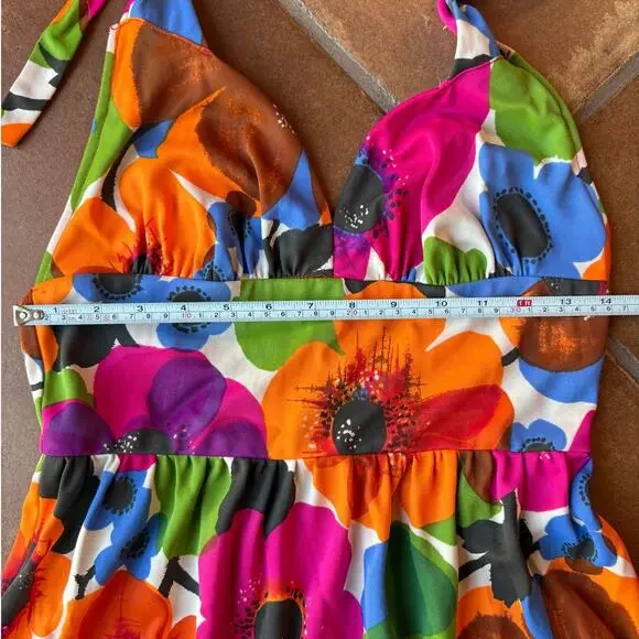 Vintage Union Made "Perfection Fit by Roxanne" Halter Maxi Dress S/M pls read! - Picture 14 of 16